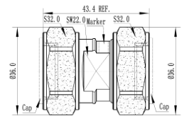 Koax adapter 7-16 Stecker/ 7-16 Stecker