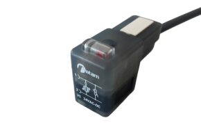 umspritzter Magnetventilstecker Bauform B Länge=3 m, PUR LiY11Y , mit LED